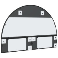 Produktbild för Väggspegel svart 100x70 cm bågformad järn