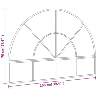 Produktbild för Väggspegel svart 100x70 cm bågformad järn