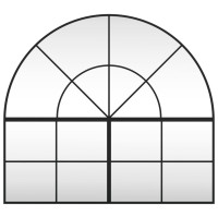 Produktbild för Väggspegel svart 100x90 cm bågformad järn