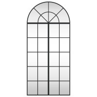 Produktbild för Väggspegel svart 60x130 cm bågformad järn