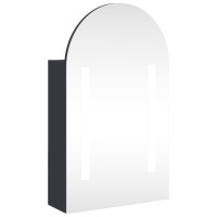 Miniatyr av produktbild för Spegelskåp och LED-lampa bågformad grå 42x13x70 cm