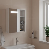 Produktbild för Spegelskåp och LED-lampa vit 45x13x52 cm