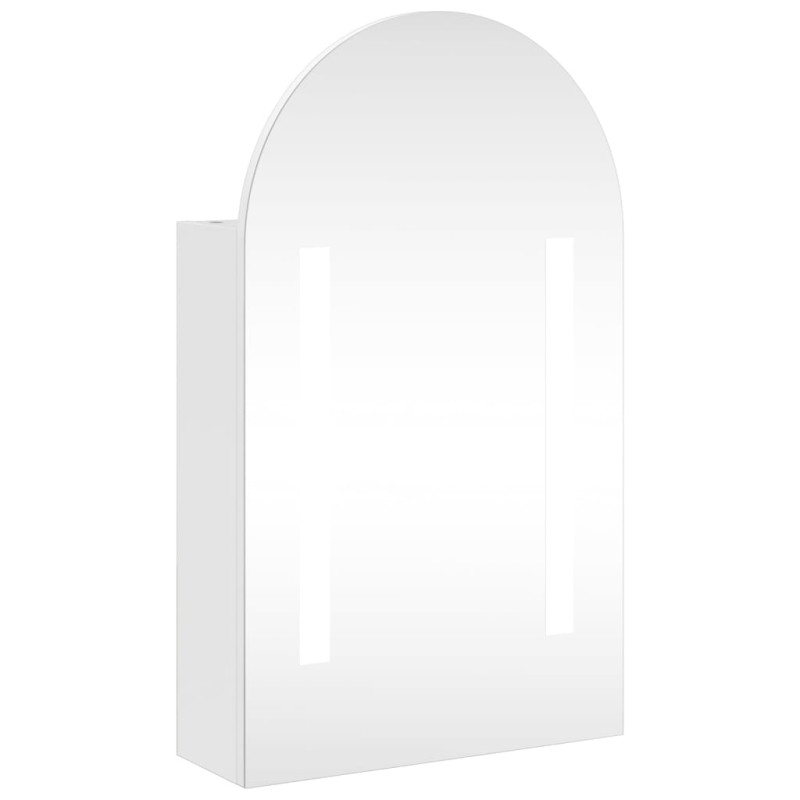 Produktbild för Spegelskåp och LED-lampa bågformad vit 42x13x70 cm