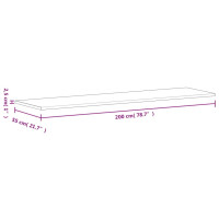 Produktbild för Bordsskiva 200x55x2,5 cm massivt bokträ