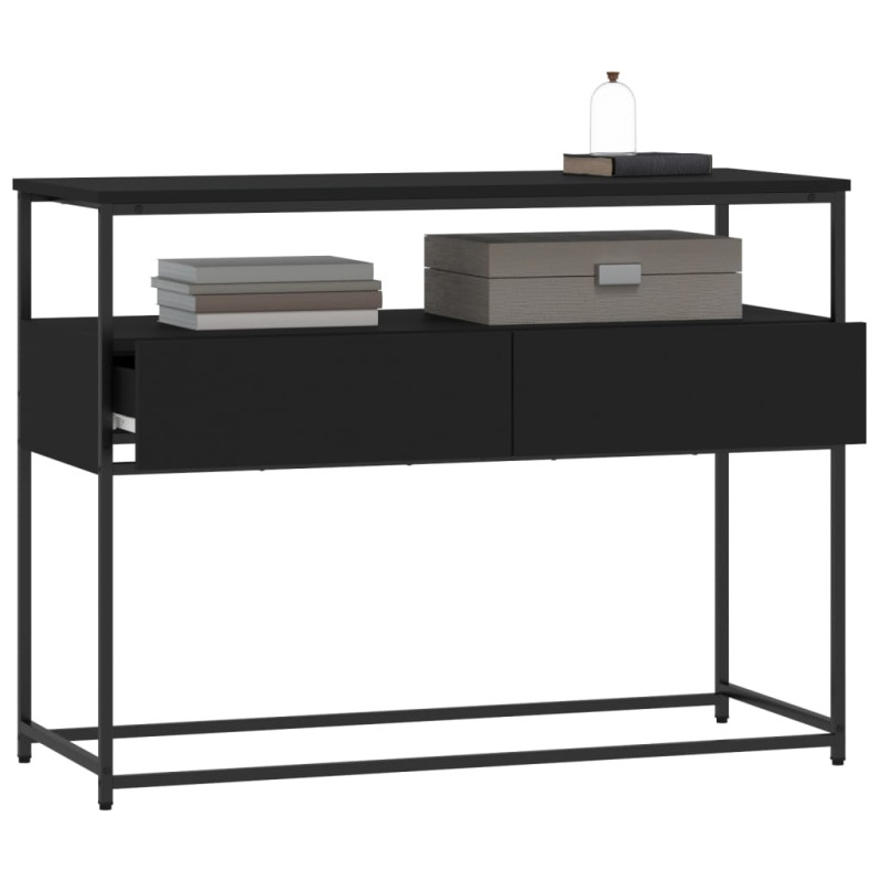 Produktbild för Avlastningsbord svart 100x40x75 cm konstruerat trä