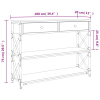 Produktbild för Avlastningsbord sonoma-ek 100x28x75 cm konstruerat trä