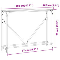 Produktbild för Avlastningsbord svart 102x22,5x75 cm konstruerat trä