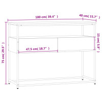 Produktbild för Avlastningsbord sonoma-ek 100x40x75 cm konstruerat trä