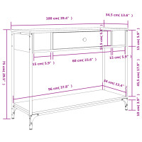 Produktbild för Avlastningsbord sonoma-ek 100x34,5x75 cm konstruerat trä