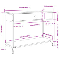Produktbild för Avlastningsbord rökfärgad ek 100x34,5x75 cm konstruerat trä