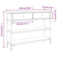 Produktbild för Avlastningsbord grå sonoma 100x25x75 cm konstruerat trä