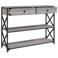Produktbild för Avlastningsbord grå sonoma 100x28x75 cm konstruerat trä