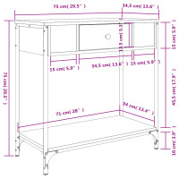 Produktbild för Konsolbord svart 75x34,5x75 cm konstruerat trä