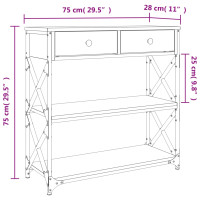 Produktbild för Avlastningsbord grå sonoma 75x28x75 cm konstruerat trä