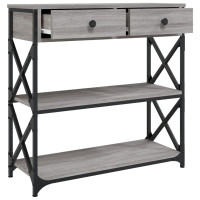 Produktbild för Avlastningsbord grå sonoma 75x28x75 cm konstruerat trä