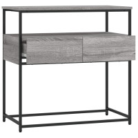 Produktbild för Avlastningsbord grå sonoma-ek 75x40x75 cm konstruerat trä