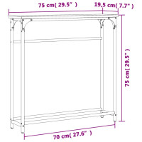 Produktbild för Avlastningsbord sonoma-ek 75x19,5x75 cm konstruerat trä