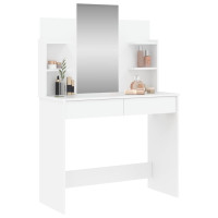 Produktbild för Sminkbord med spegel vit 96x39x142 cm