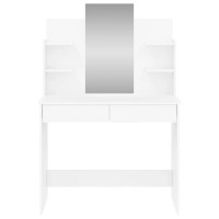 Produktbild för Sminkbord med spegel vit högglans 96x39x142 cm