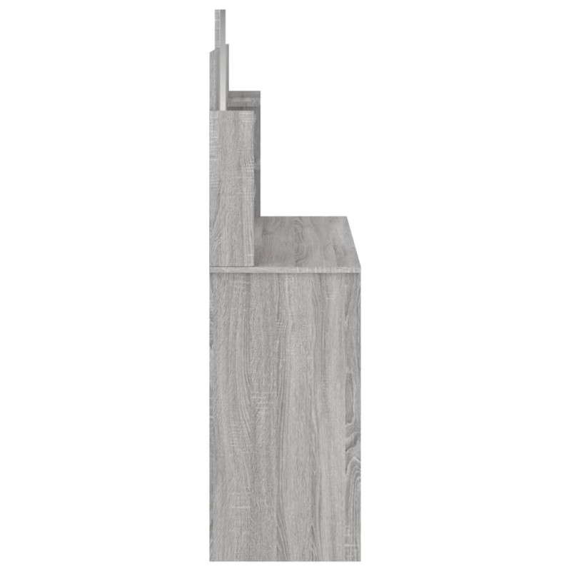 Produktbild för Sminkbord med spegel grå sonoma 96x39x142 cm