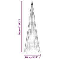 Produktbild för LED julgran 1534 LEDs kallvit 500 cm