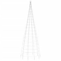 Produktbild för Julbelysning till flaggstång 550 LEDs kallvit 300 cm