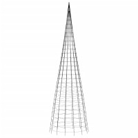 Produktbild för Julbelysning till flaggstång 3000 LEDs kallvit 800 cm