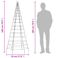 Produktbild för Julbelysning till flaggstång 200 LEDs färgglad 180 cm