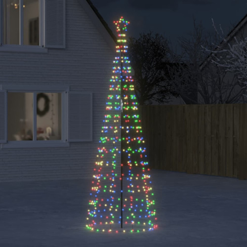 vidaXL Julgransbelysning med markspett 570 LEDs färgglad 300 cm