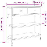 Produktbild för Avlastningsbord grå sonoma 72,5x25x75 cm konstruerat trä