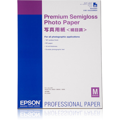 EPSON Epson Premium Semigloss Photo Paper, DIN A2, 250 g/m², 25 ark