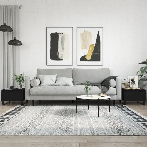 vidaXL Soffbord 2 st svart 50x46x35 cm konstruerat trä - Soffbord