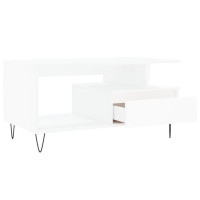 Miniatyr av produktbild för Soffbord vit 90x49x45 cm konstruerat trä