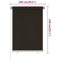 Produktbild för Rullgardin utomhus 105 (B) x 140 (H) cm brun HDPE