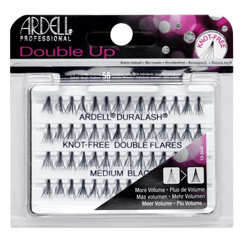 Produktbild för Double Up Individual Knot-Free Double Flares Medium Black