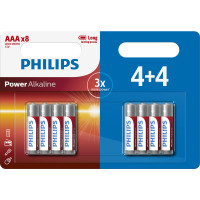Miniatyr av produktbild för Philips Power Alkaline Batteri LR03P8BP/10