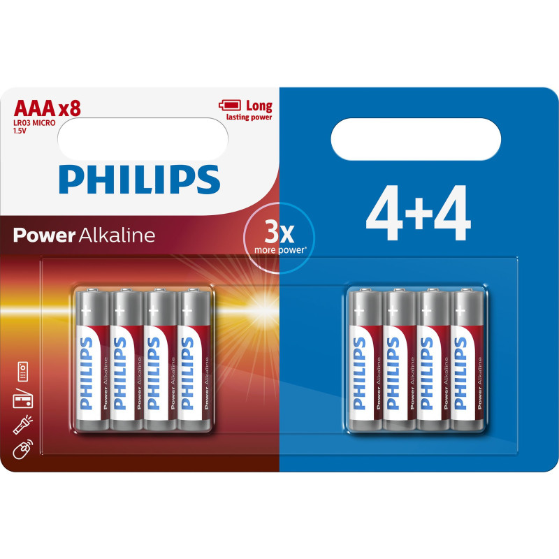 Produktbild för Philips Power Alkaline Batteri LR03P8BP/10