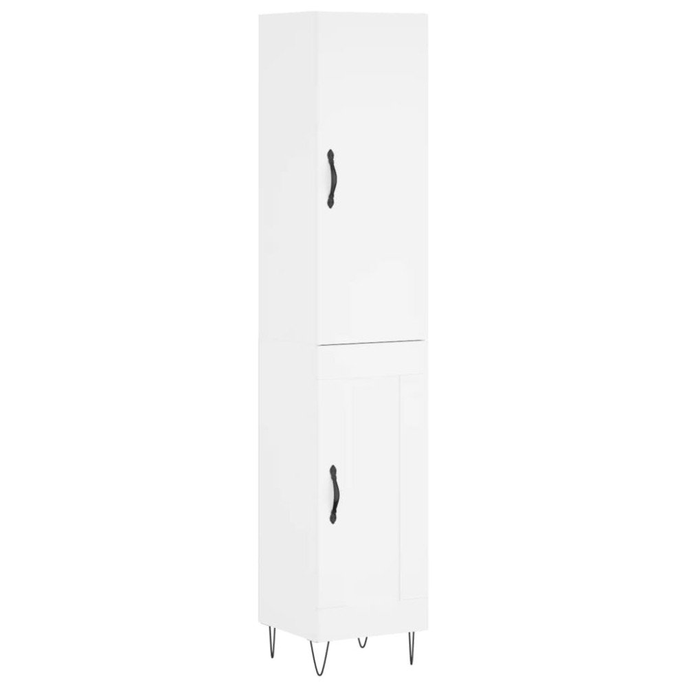 Produktbild för Högskåp vit 34,5x34x180 cm konstruerat trä