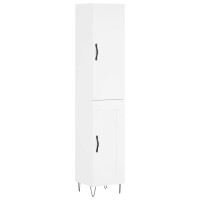 Produktbild för Högskåp vit 34,5x34x180 cm konstruerat trä