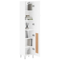 Produktbild för Högskåp vit 34,5x34x180 cm konstruerat trä