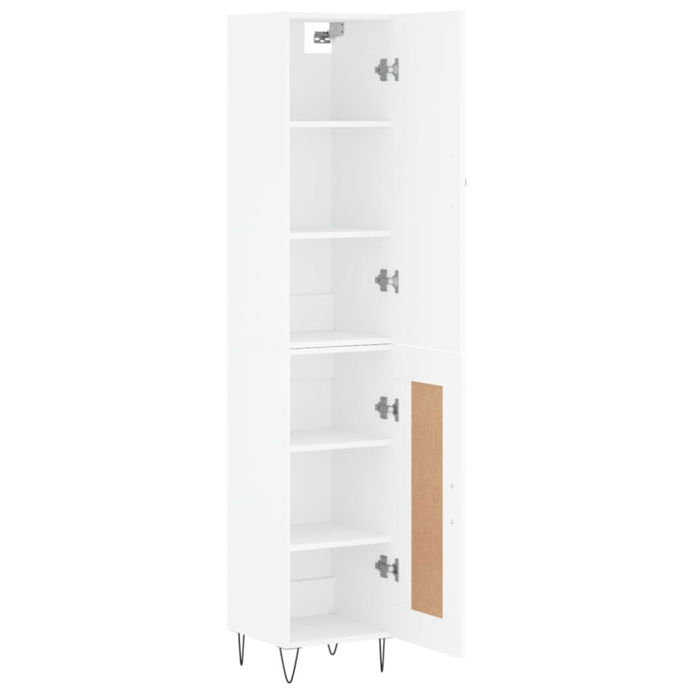 Produktbild för Högskåp vit 34,5x34x180 cm konstruerat trä