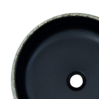 Produktbild för Handfat svart och grå rund Φ41x14 cm keramik