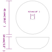 Produktbild för Handfat svart och blå rund Φ41x14 cm keramik