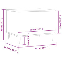 Produktbild för Soffbord betonggrå 60x44,5x45 cm konstruerat trä