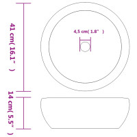 Produktbild för Handfat vit och blå rund Φ41x14 cm keramik