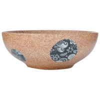 Produktbild för Handfat brun och blå rund Φ41x14 cm keramik