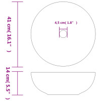 Produktbild för Handfat vit och röd rund Φ41x14 cm keramik