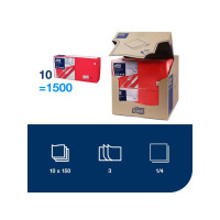 Produktbild för Servett TORK Lunch 3-lags röd 150/fp