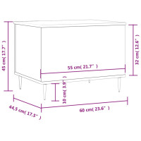 Produktbild för Soffbord svart 60x44,5x45 cm konstruerat trä