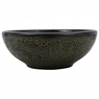 Produktbild för Handfat svart rund Φ41x14 cm keramik